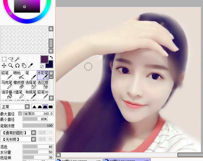 photoshop把人物照片转为甜美漂亮的手绘效果图